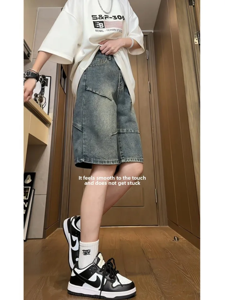Retro Waed Slim Fit Straight Leg ort Jeans Men Summer Thin Loose Vintage Blue Denim Five Parts High Street Sle Trendy
Retro Waed Slim Fit Straight Leg ort Jeans Men Summer Thin Loose Vintage Blue Denim Five Parts High Street Sle Trendy