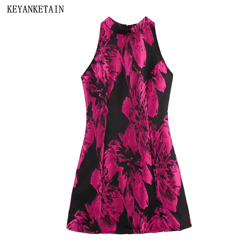 KEYANKETIAN Summer New Women's Jacquard Sleeveless Mini Dress Retro style Stand collar Bow Decoration Backless Slim Dresses
KEYANKETIAN Summer New Women's Jacquard Sleeveless Mini Dress Retro style Stand collar Bow Decoration Backless Slim Dresses