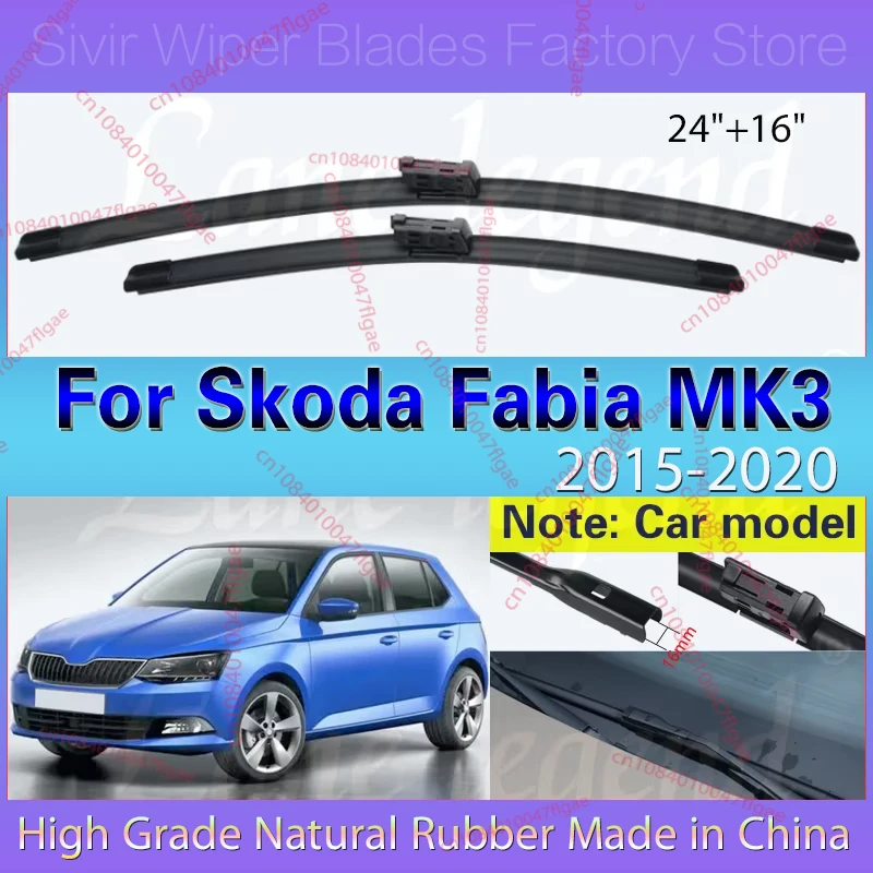 For Skoda Fabia MK3 2015 - 2020 Car Wiper LHD Front Wiper Blades Soft Rubber Windshield Windscreen Window Rain Brushes 24"+16"
For Skoda Fabia MK3 2015 - 2020 Car Wiper LHD Front Wiper Blades Soft Rubber Windshield Windscreen Window Rain Brushes 24"+16"