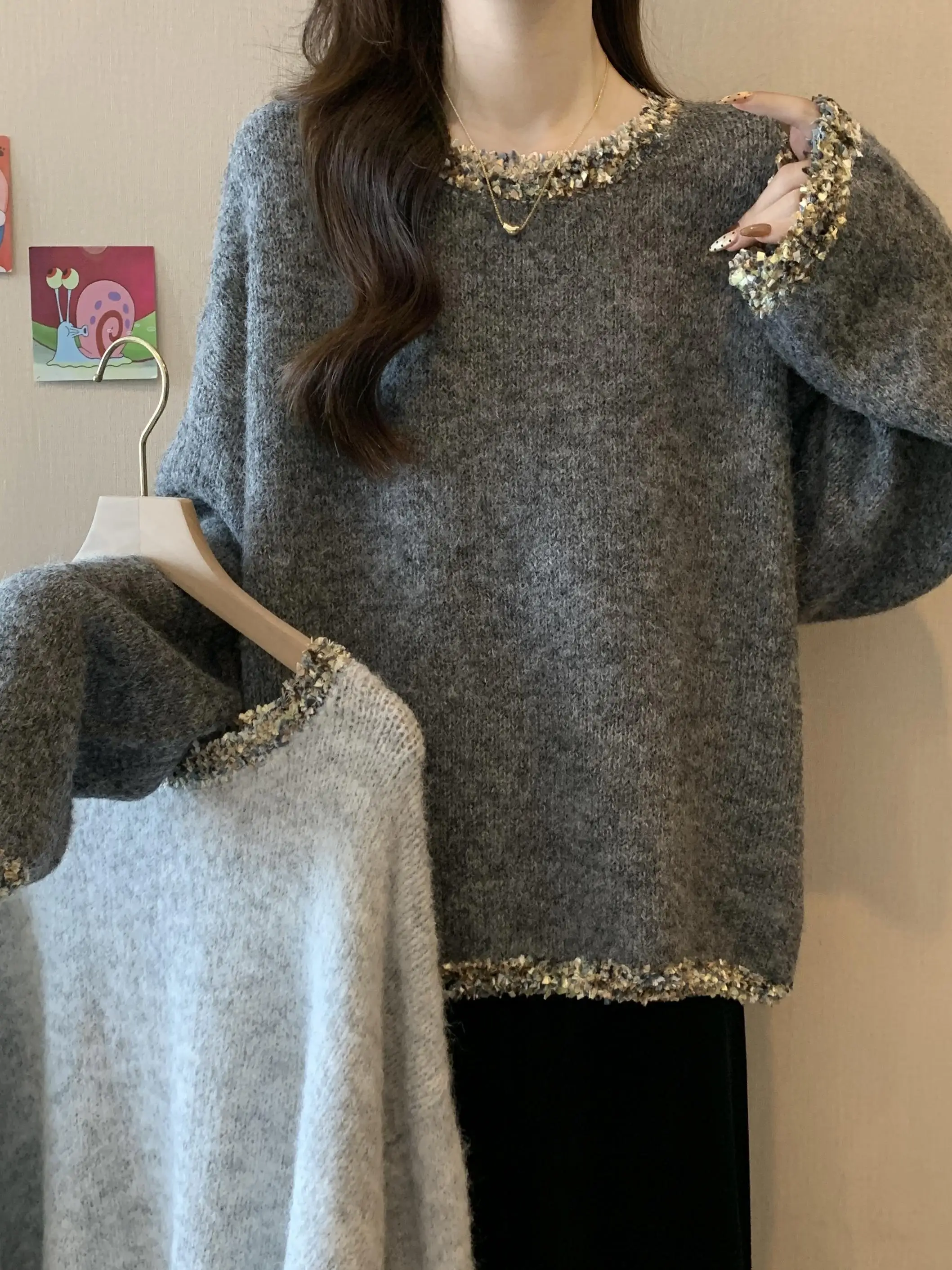 Large Size Women's round Ne Knitted Sweater ey Bear Fur Outerwear Autumn Faionable Comfortable Loose Fit Long Sve Top
Large Size Women's round Ne Knitted Sweater ey Bear Fur Outerwear Autumn Faionable Comfortable Loose Fit Long Sve Top