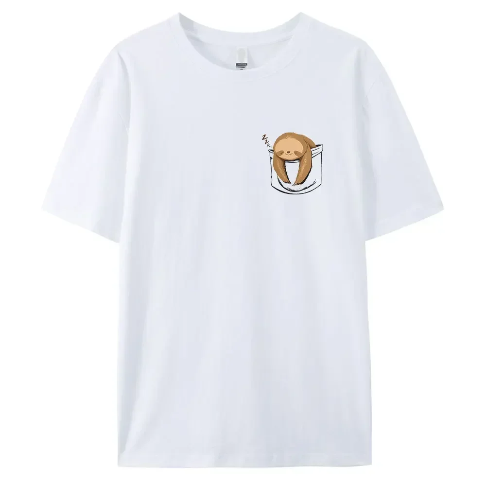 Men's Cotton Sloth in A Pocket Graphic Print T-shirt Tees Casual Loose Round Neck Street Style Tops for Men and Women
Men's Cotton Sloth in A Pocket Graphic Print T-shirt Tees Casual Loose Round Neck Street Style Tops for Men and Women