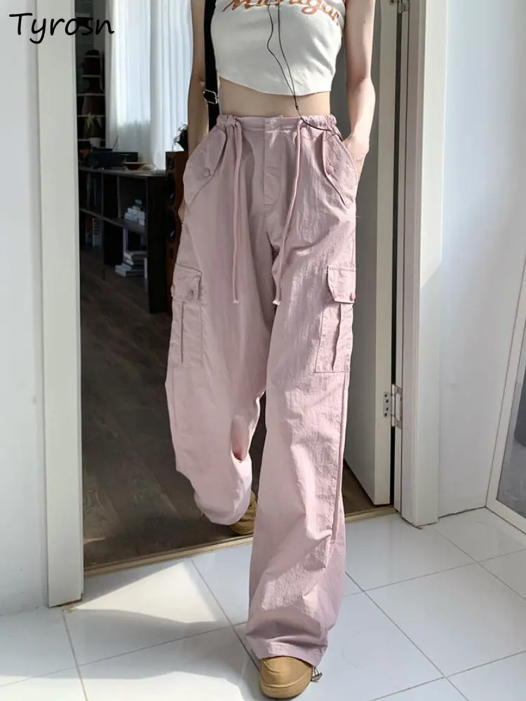Casual Pants Women All-match Sexy Sweet Cargo Trousers Summer Breathable Pockets Korean Style Fashion Simple Pure Loose Ladies
Casual Pants Women All-match Sexy Sweet Cargo Trousers Summer Breathable Pockets Korean Style Fashion Simple Pure Loose Ladies