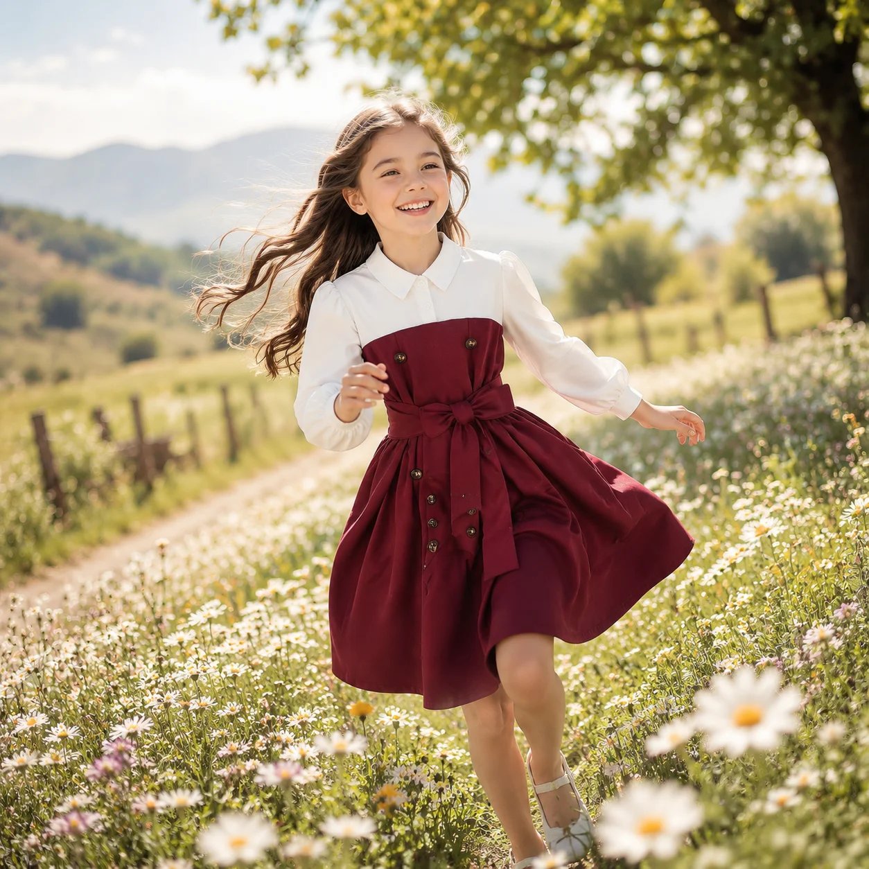 Fashionable Contrasting Color Lapel Dress for Girls 7-13Y Long Sleeve Button Stitching Polyester Spring Autumn School Wear
Fashionable Contrasting Color Lapel Dress for Girls 7-13Y Long Sleeve Button Stitching Polyester Spring Autumn School Wear