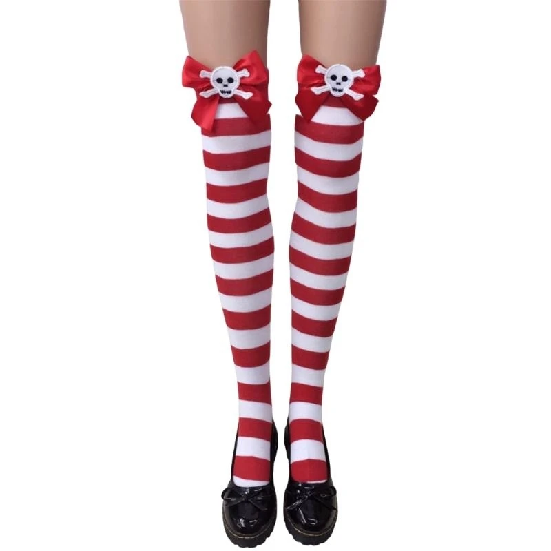 573B Women's Christmas Thigh High Long Tube Socks with Bowknot Accent Striped Over the Knee Stockings Party Wear
573B Women's Christmas Thigh High Long Tube Socks with Bowknot Accent Striped Over the Knee Stockings Party Wear