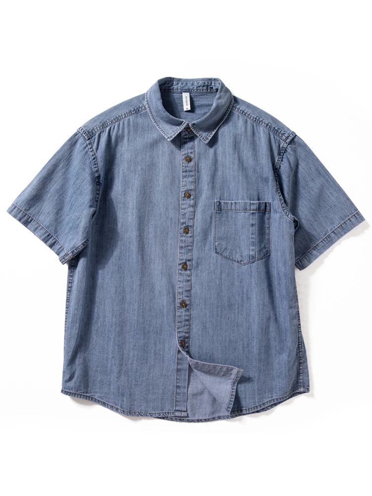 Loose Fit Cotton Denim irt Men's ort Sve Thin Five Sve Summer Trendy Retro Workwear Breathable Youth Casual irt
Loose Fit Cotton Denim irt Men's ort Sve Thin Five Sve Summer Trendy Retro Workwear Breathable Youth Casual irt