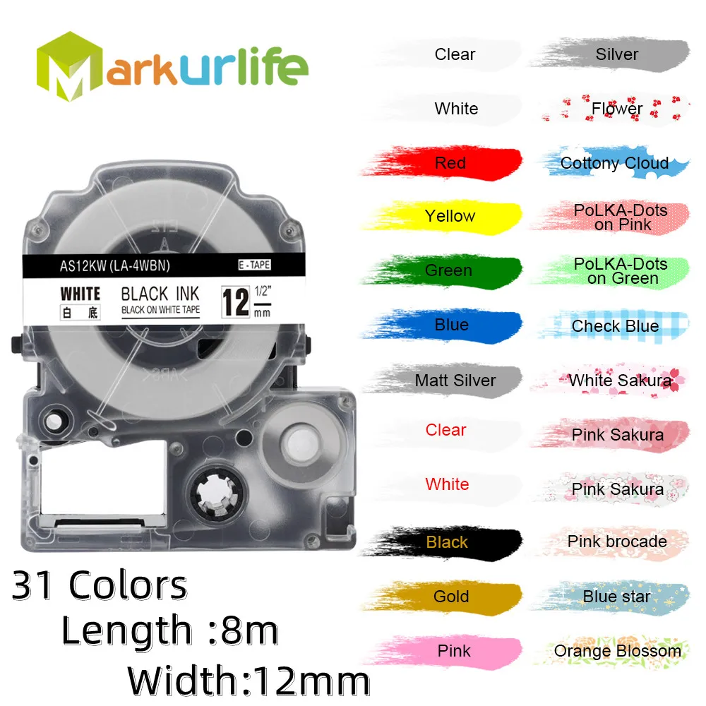 Лента для этикеток Markurlife, 12 мм, SS12KW, LC-4WBN, 1 шт., совместима с Epson, черно-белая, для принтера этикеток LW-300, LW-400
Лента для этикеток Markurlife, 12 мм, SS12KW, LC-4WBN, 1 шт., совместима с Epson, черно-белая, для принтера этикеток LW-300, LW-400
