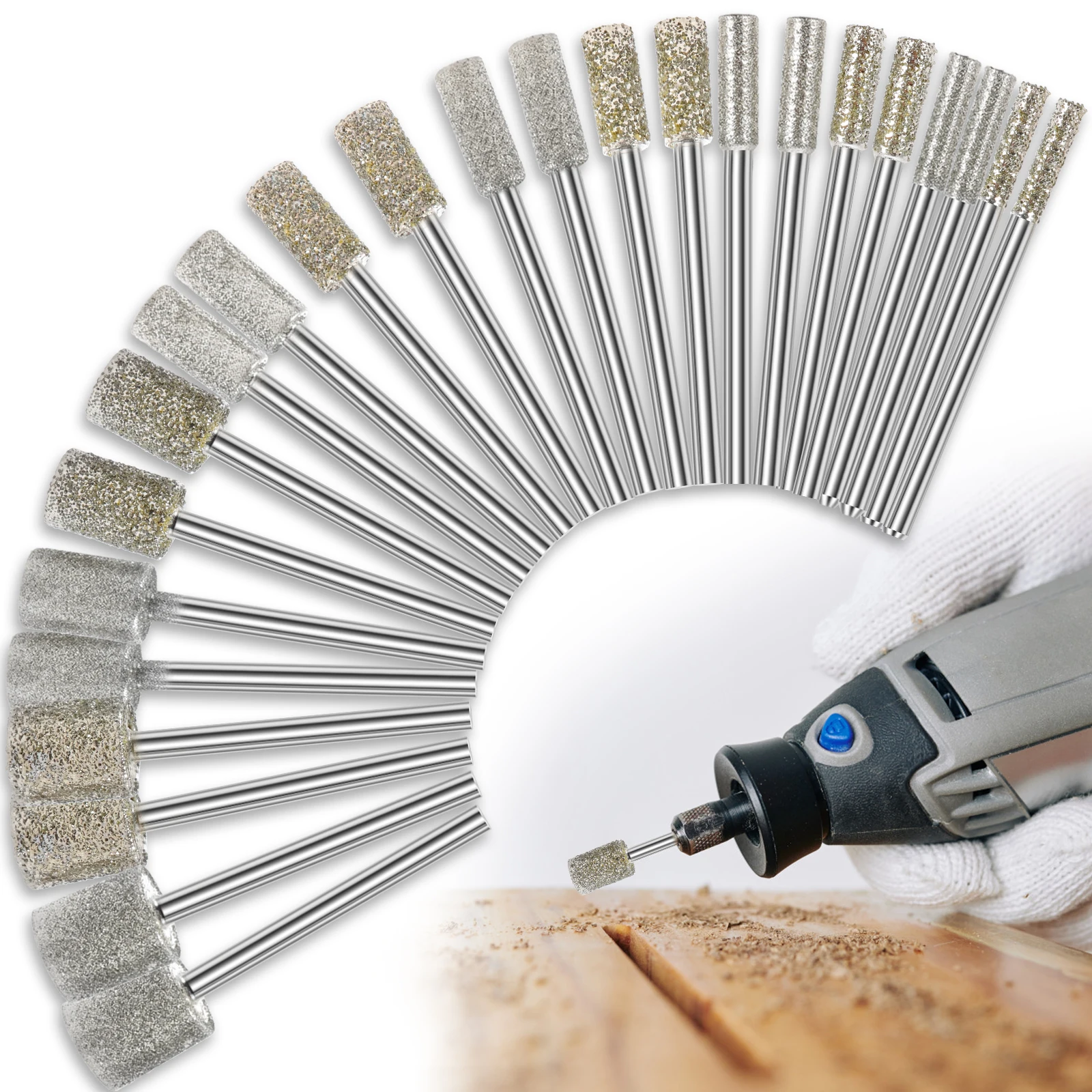 Diamond Grinding Bit Stone Carving Rotary Tools Polishing Kits Burr Bits for Stone Glass Ceramics Carving, Polishing Grinding
Diamond Grinding Bit Stone Carving Rotary Tools Polishing Kits Burr Bits for Stone Glass Ceramics Carving, Polishing Grinding