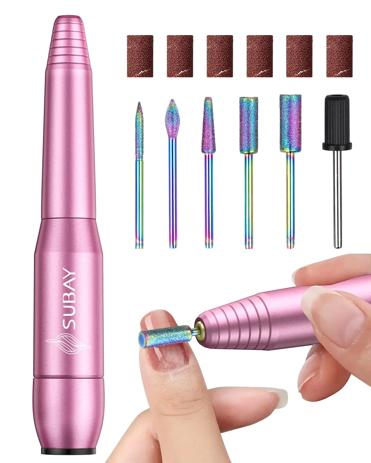 Subay Electric Nail Drill, Portable Electric Nail File for Acrylic Gel Nails, Manicure Pedicure Tool with 6 Bits and 26 Sanding
Subay Electric Nail Drill, Portable Electric Nail File for Acrylic Gel Nails, Manicure Pedicure Tool with 6 Bits and 26 Sanding