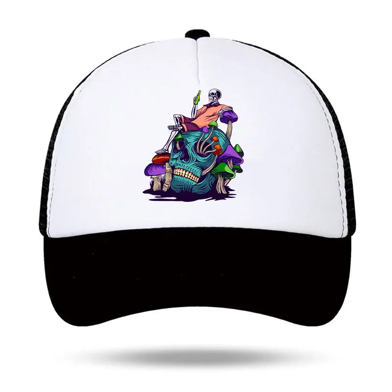 Mushroom Alcohol Skull Trucker Cap Unisex Adult Gothic Psychedelic Mesh Snapback Hat Summer Classic Sport Sun Beach Cap
Mushroom Alcohol Skull Trucker Cap Unisex Adult Gothic Psychedelic Mesh Snapback Hat Summer Classic Sport Sun Beach Cap