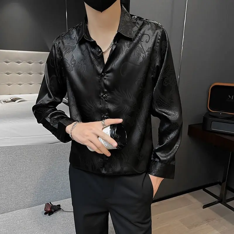 Chinese Style Dragon Pattern Button Shirt Men Long-sleeved Spring and Autumn 2025 New Versatile Printed Cardigan
Chinese Style Dragon Pattern Button Shirt Men Long-sleeved Spring and Autumn 2025 New Versatile Printed Cardigan