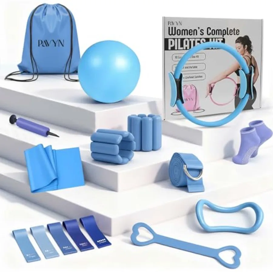 Pilates Equipment Kit for Home Workouts - 16pcs Set- Pilates Ring and Ball Set for Women Pilates/Yoga Accessories Kit with Wris
Pilates Equipment Kit for Home Workouts - 16pcs Set- Pilates Ring and Ball Set for Women Pilates/Yoga Accessories Kit with Wris