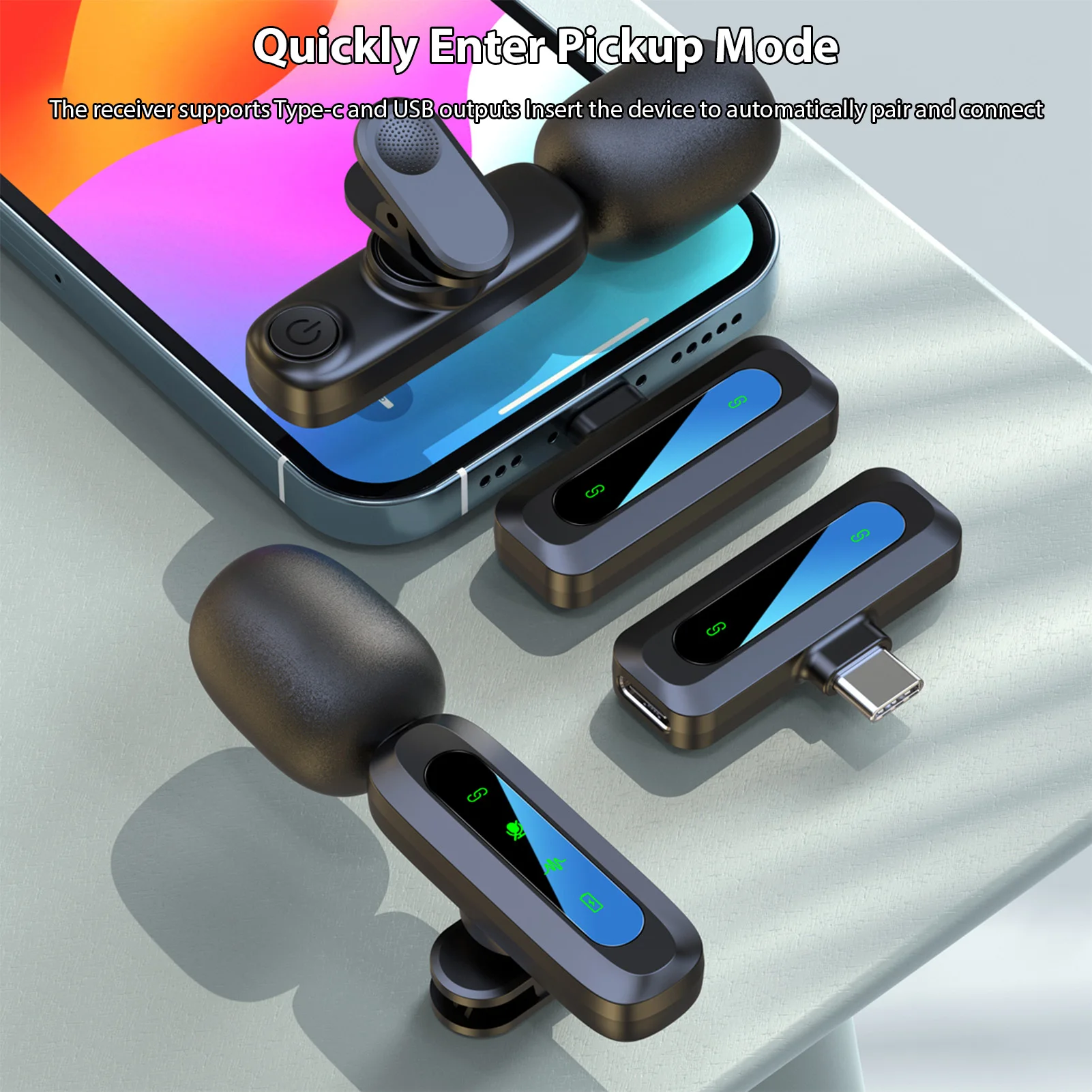 Wireless Lavalier Microphone System Dual Microphone Noise Reduction Wireless Transmission for Phones Computers Laptops Cameras
Wireless Lavalier Microphone System Dual Microphone Noise Reduction Wireless Transmission for Phones Computers Laptops Cameras