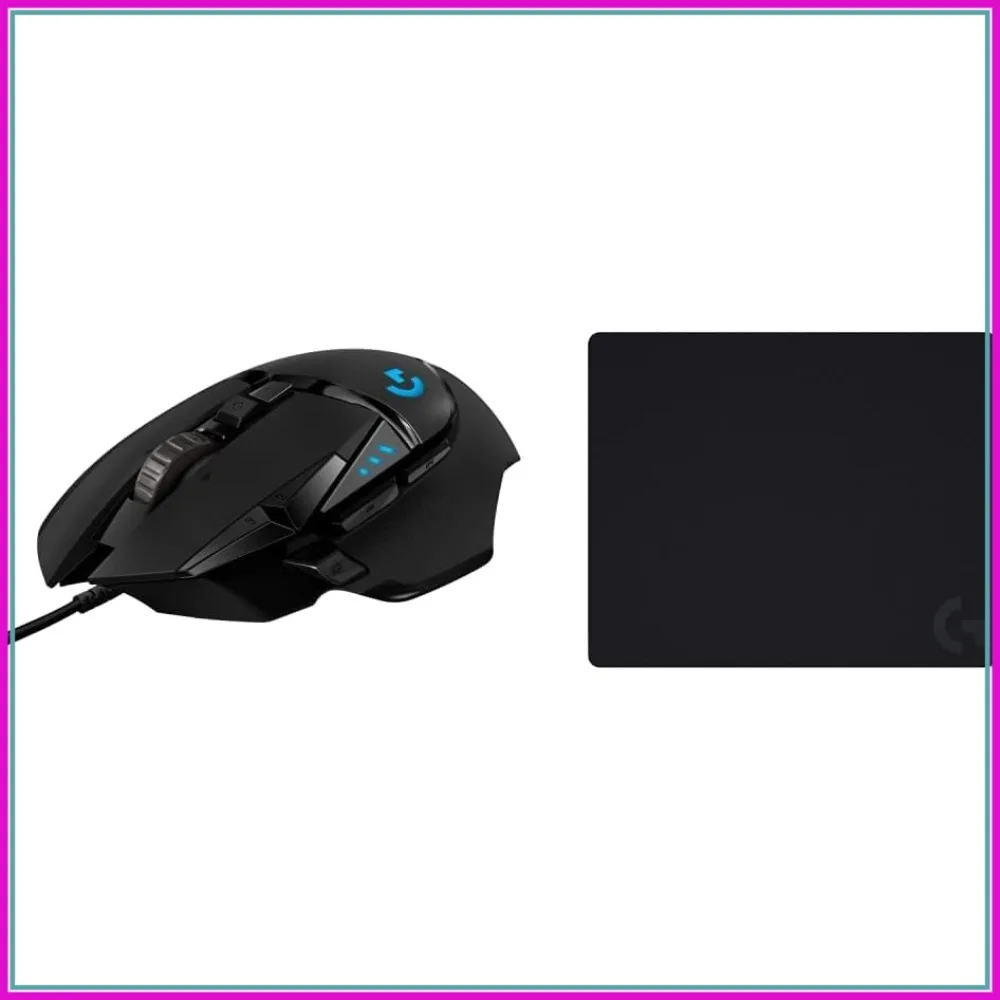 Wired Gaming Mouse + Hard Mouse Pad Bundle - Black, 25K DPI, 11 Programmable Buttons