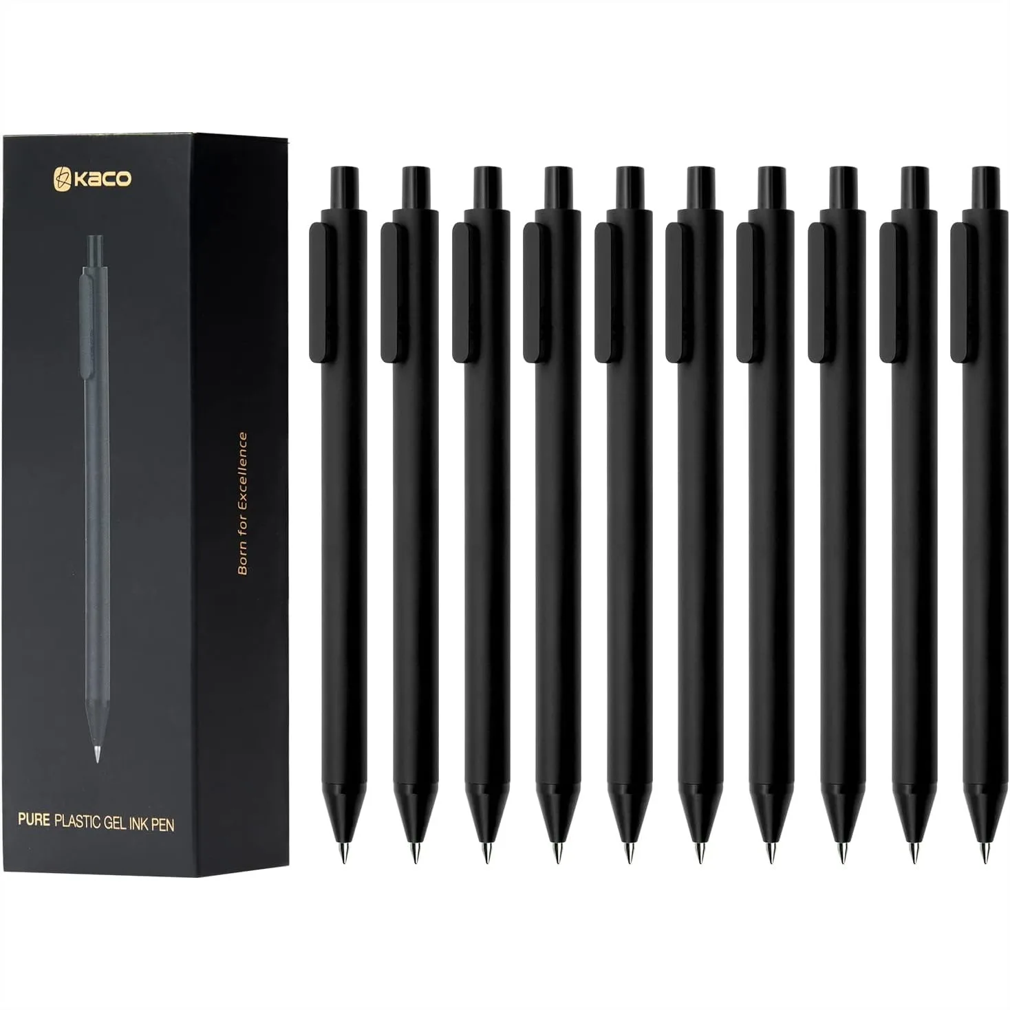 Gel Pens Fine Point 0.5 mm Black Ink 10 Count Quick Dry Smooth Writing for Office Supplies Refillable Retractable
Gel Pens Fine Point 0.5 mm Black Ink 10 Count Quick Dry Smooth Writing for Office Supplies Refillable Retractable