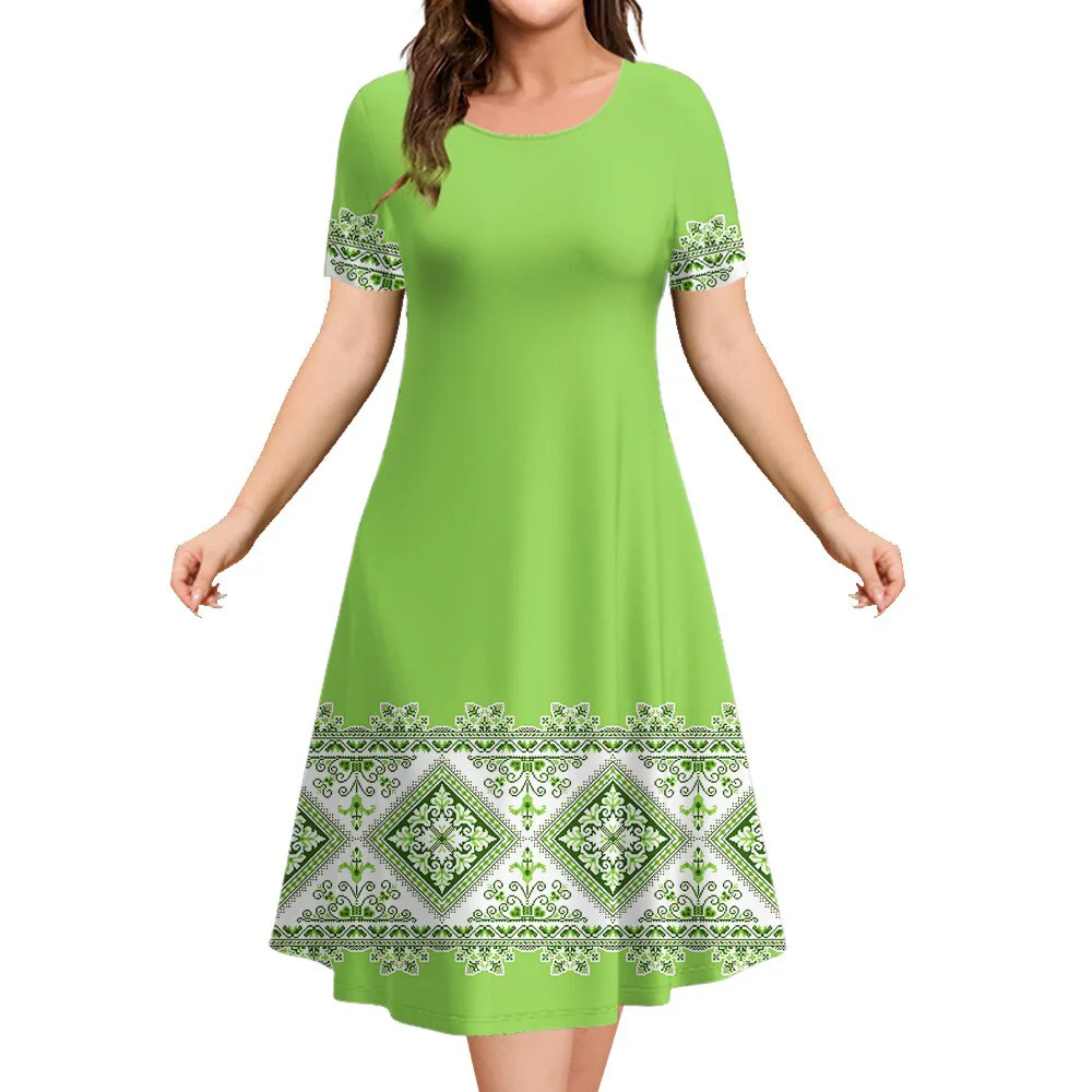 Retro Dress Women's Fashion Dress Elegant Round Neck Short Sleeve Pullover Large Sexy Beach Dress Summer New Women's Dress
Retro Dress Women's Fashion Dress Elegant Round Neck Short Sleeve Pullover Large Sexy Beach Dress Summer New Women's Dress