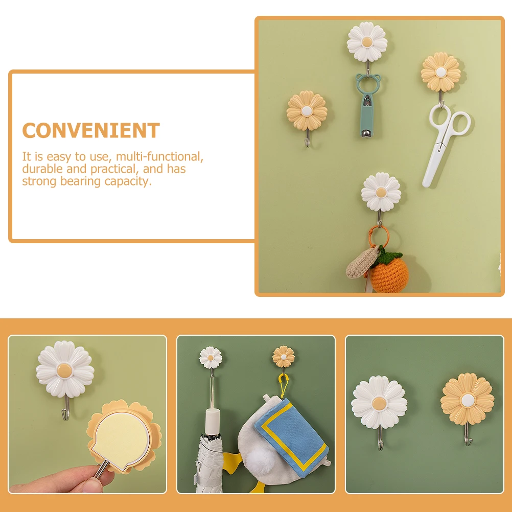 4pcs Daisy Adhesive Hooks Kids Room Decor Wall Hangers No Drill Heavy Duty Bathroom Coat Rack Small Design Home
4pcs Daisy Adhesive Hooks Kids Room Decor Wall Hangers No Drill Heavy Duty Bathroom Coat Rack Small Design Home