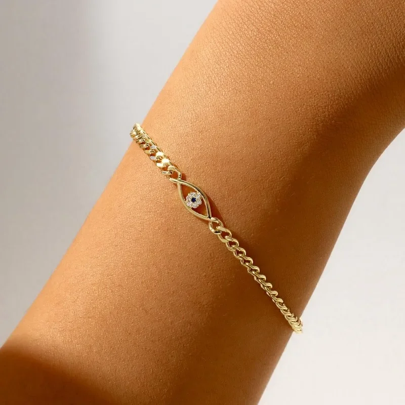 14K Gold Plated Evil Eye Bracelets for Women Diamond Evil Eye Cuban Link Bracelets Lucky Jewelry Gift for Her
14K Gold Plated Evil Eye Bracelets for Women Diamond Evil Eye Cuban Link Bracelets Lucky Jewelry Gift for Her