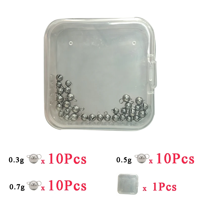 30Pcs of Box Tungsten Fishing Weights, 0.3g-0.5g-0.7gTungsten Cheburashka Sinker Tungsten Weights for Fishing KIT
30Pcs of Box Tungsten Fishing Weights, 0.3g-0.5g-0.7gTungsten Cheburashka Sinker Tungsten Weights for Fishing KIT