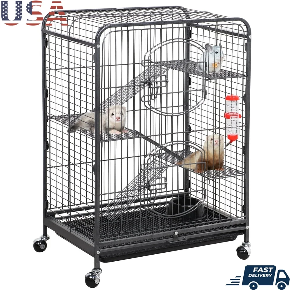 37 Inch Metal 4 Tier Rolling Small Animal Cage with Detachable Ramps Pet Bowl Water Bottle Ideal Guinea Pigs Ferrets Rabbits
37 Inch Metal 4 Tier Rolling Small Animal Cage with Detachable Ramps Pet Bowl Water Bottle Ideal Guinea Pigs Ferrets Rabbits