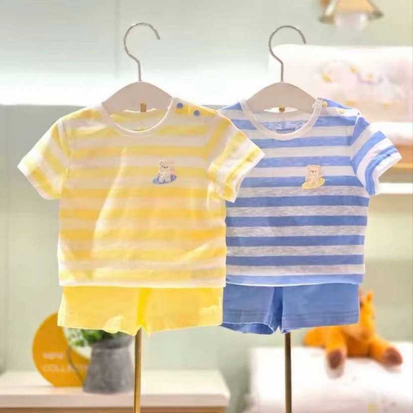 Summer Children's Clothing Set Baby Boys Girls Bamboo Stripe Short Sleeve T-shirt Shorts Two-Piece Set Casual Style A-Safe
Summer Children's Clothing Set Baby Boys Girls Bamboo Stripe Short Sleeve T-shirt Shorts Two-Piece Set Casual Style A-Safe