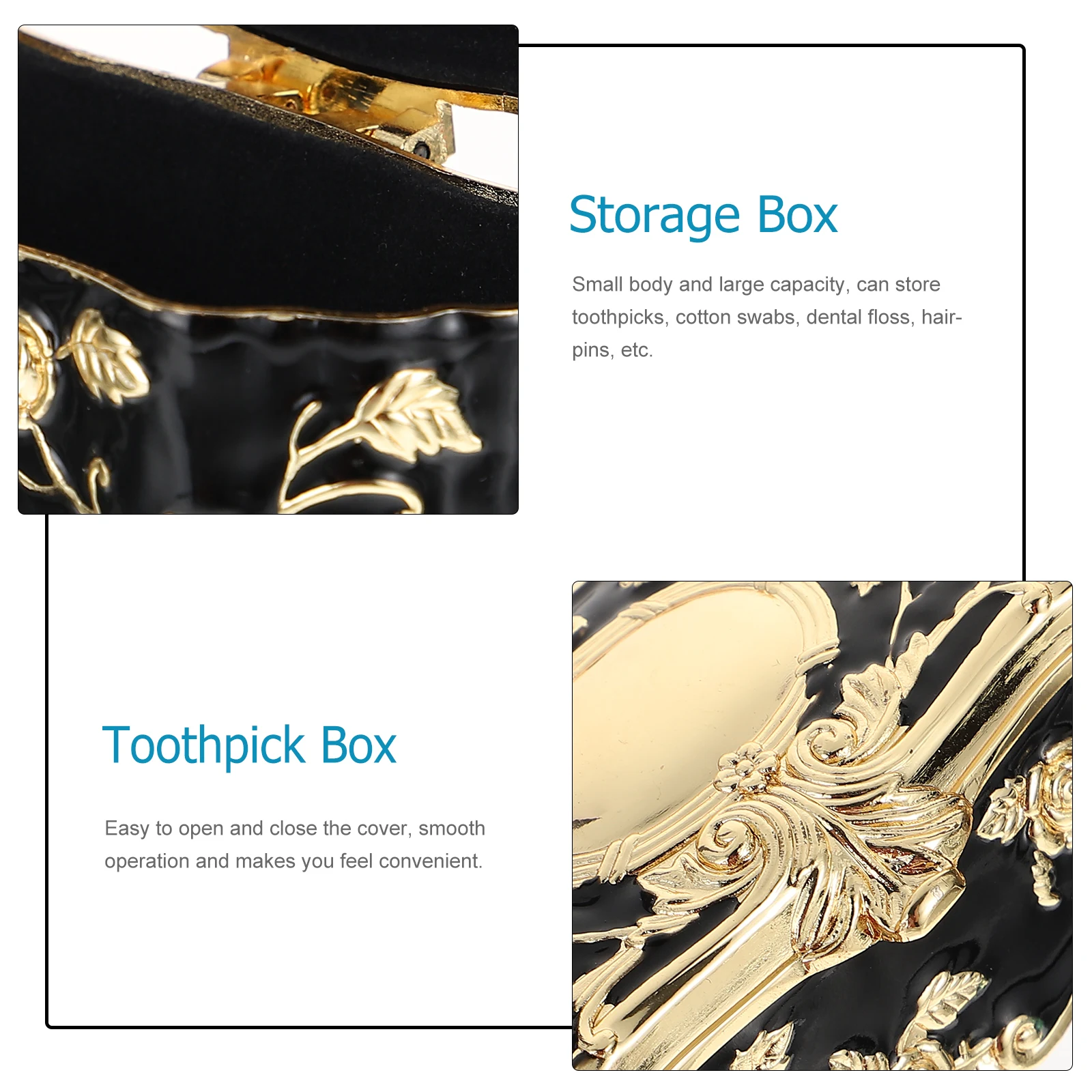 Toothpick Box Decorative Storage Case for Cotton Swabs Dental Floss Hairpins Easy Open Close Dust Proof Travel Boxes Home Use 
Toothpick Box Decorative Storage Case for Cotton Swabs Dental Floss Hairpins Easy Open Close Dust Proof Travel Boxes Home Use