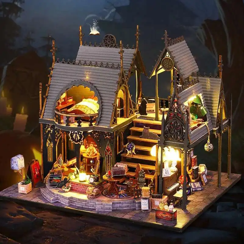 Retro Luna Magic DIY Wooden House Casa Figurines Miniature Kits With LED Lights Home Desk Decoration For Adult Handmade Gifts
Retro Luna Magic DIY Wooden House Casa Figurines Miniature Kits With LED Lights Home Desk Decoration For Adult Handmade Gifts