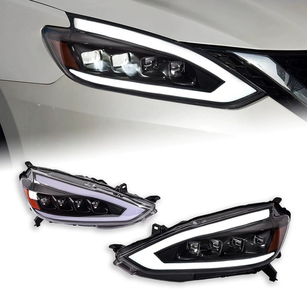 LED Headlight assembly For Nissan Sylphy Sentra 16-24 modified Front head lamp with Dynamic turn signal Daytime running light
LED Headlight assembly For Nissan Sylphy Sentra 16-24 modified Front head lamp with Dynamic turn signal Daytime running light