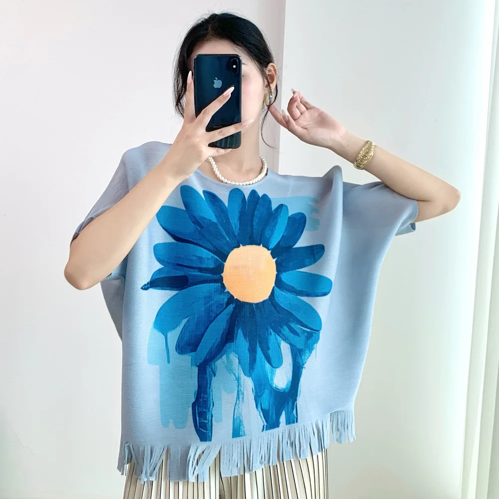 2025 Summer New Pleated Printed Women's T-Shirt Premium Sense Fashion Tassel Temperament Hundred Yards Short Sleeve Tops
2025 Summer New Pleated Printed Women's T-Shirt Premium Sense Fashion Tassel Temperament Hundred Yards Short Sleeve Tops