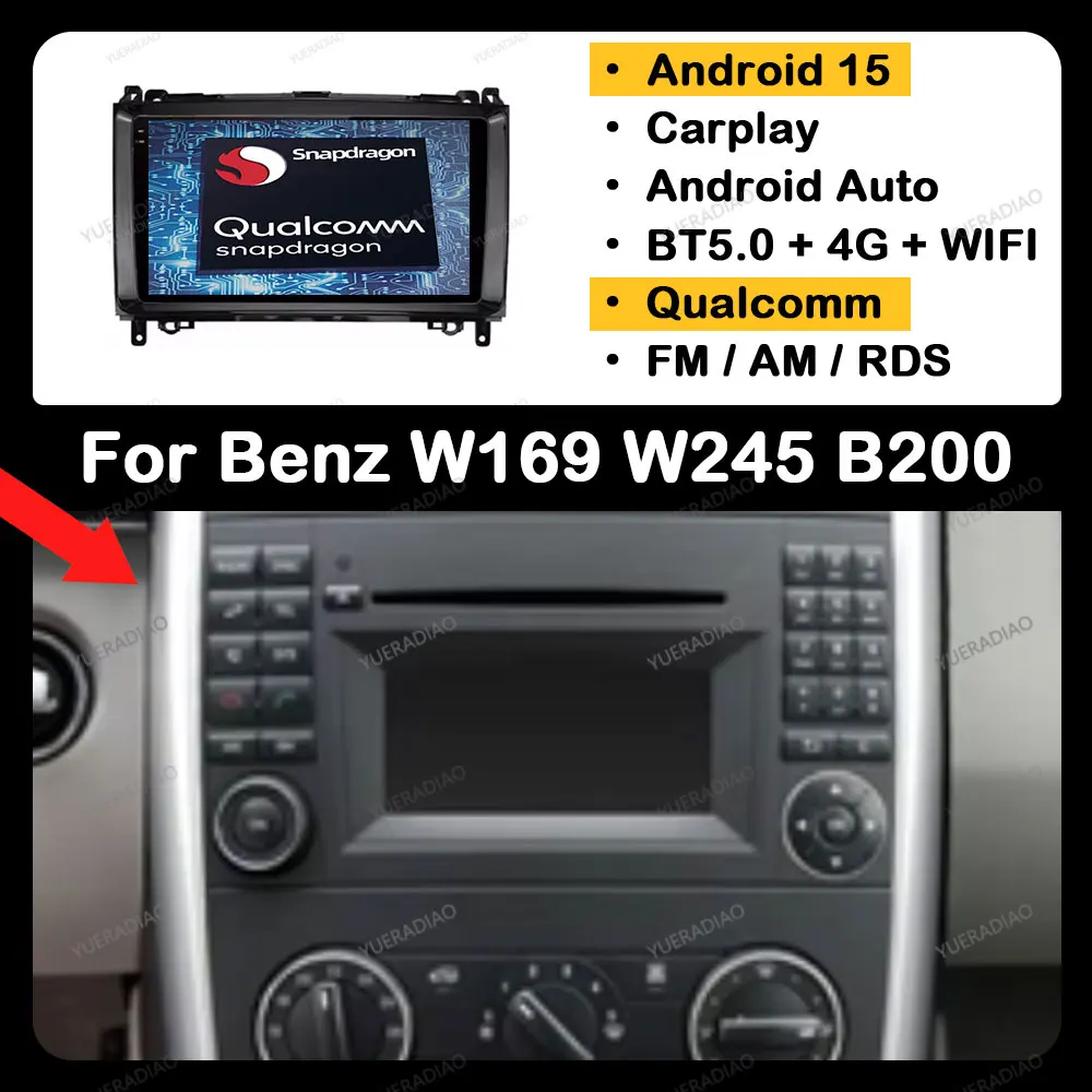 Android 15 Car Radio For Mercedes Benz W169 W245 B200 W906 Sprinter W639 BT Multimedia Video Player QLED Qualcomm GPS NAVI 2DIN
Android 15 Car Radio For Mercedes Benz W169 W245 B200 W906 Sprinter W639 BT Multimedia Video Player QLED Qualcomm GPS NAVI 2DIN