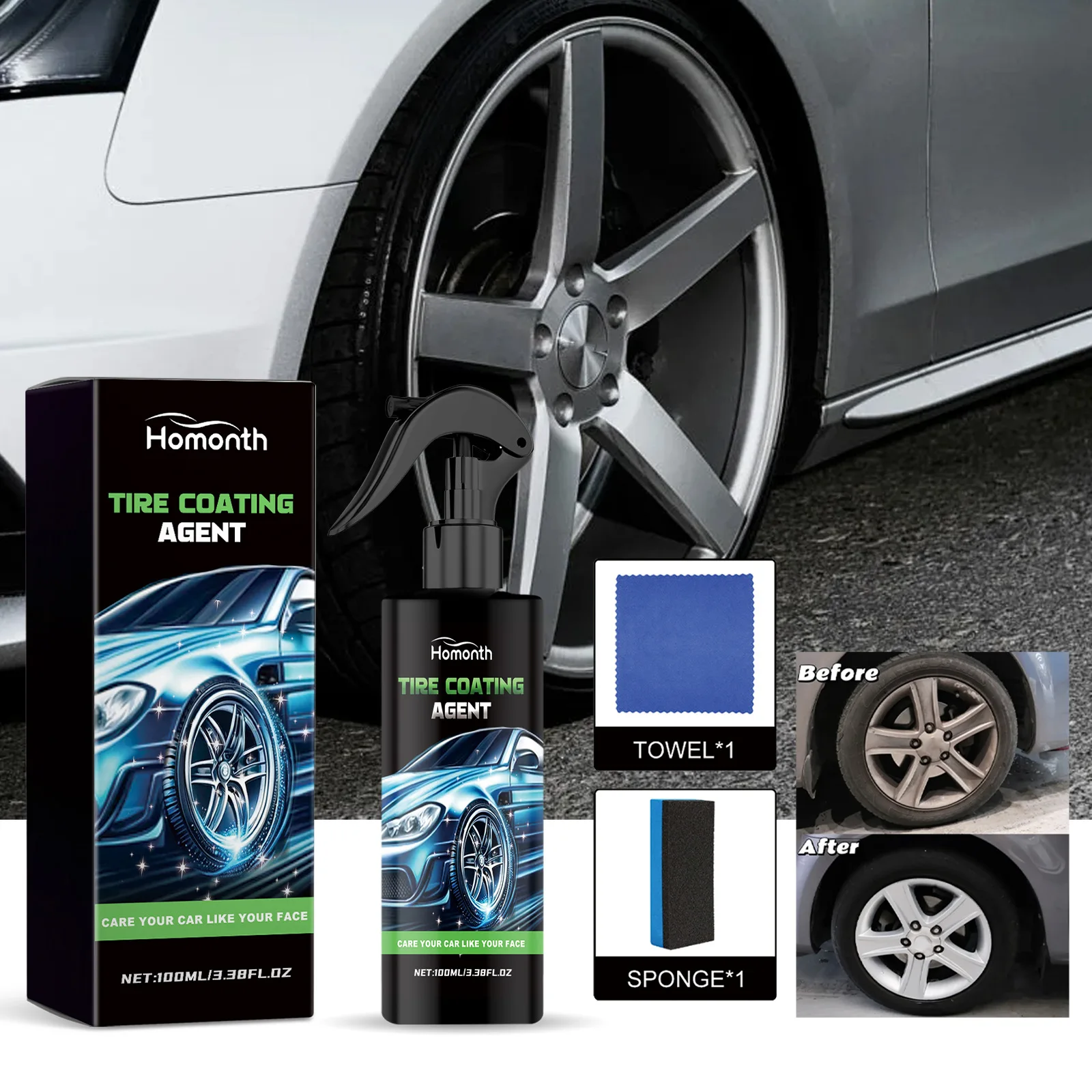 Car Tire Polish & Cleaner - Helps Remove Dirt Grease Rust Stains for Wheel Anti-Aging Polishing Renewal & Surface Protection
Car Tire Polish & Cleaner - Helps Remove Dirt Grease Rust Stains for Wheel Anti-Aging Polishing Renewal & Surface Protection