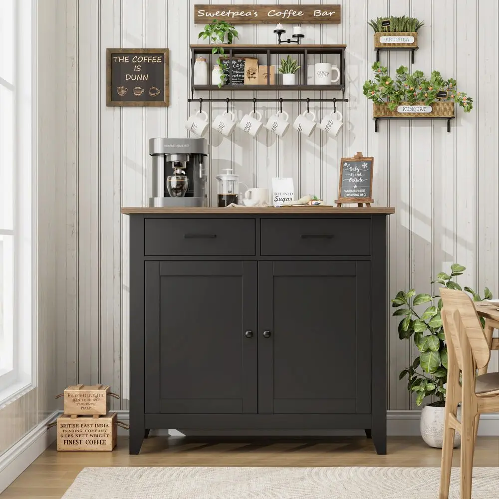 Kitchen Storage Cabinet, Modern Farmhouse Buffet Cabinet with Storage, Coffee Bar with 2 Drawers and 2 Doors, Floor Sideboard B
Kitchen Storage Cabinet, Modern Farmhouse Buffet Cabinet with Storage, Coffee Bar with 2 Drawers and 2 Doors, Floor Sideboard B