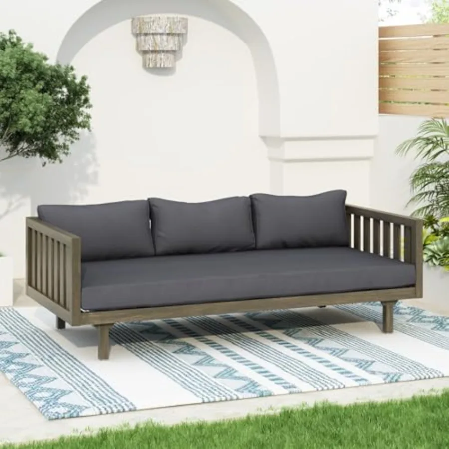 Outdoor Acacia Wood 3 Seater Daybed with Water Resistant Cushions for Patio Backyard Garden Furniture Dark Grey
Outdoor Acacia Wood 3 Seater Daybed with Water Resistant Cushions for Patio Backyard Garden Furniture Dark Grey