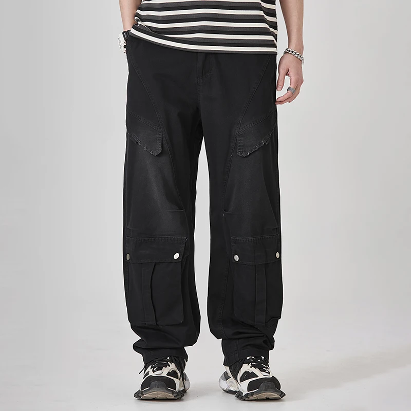 Men Streetwear Fashion Loose Casual Multi Pocket Washed Cotton Black Cargo Pants Man Techwear Wide Leg Trousers
Men Streetwear Fashion Loose Casual Multi Pocket Washed Cotton Black Cargo Pants Man Techwear Wide Leg Trousers