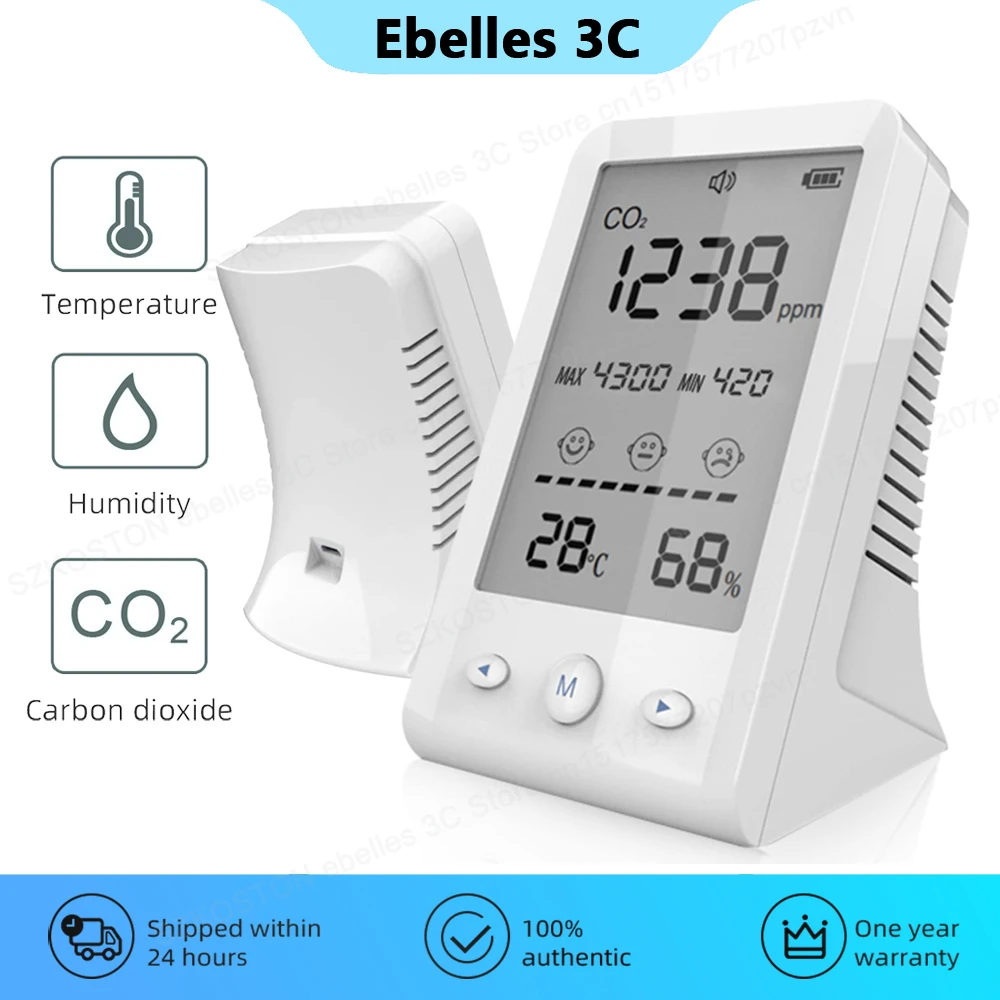 NDIR CO2 Meter 3 in 1 Carbon Dioxide Sensor Humidity Temperature Sensor Air Quality Monitor Home Automation Residential
NDIR CO2 Meter 3 in 1 Carbon Dioxide Sensor Humidity Temperature Sensor Air Quality Monitor Home Automation Residential