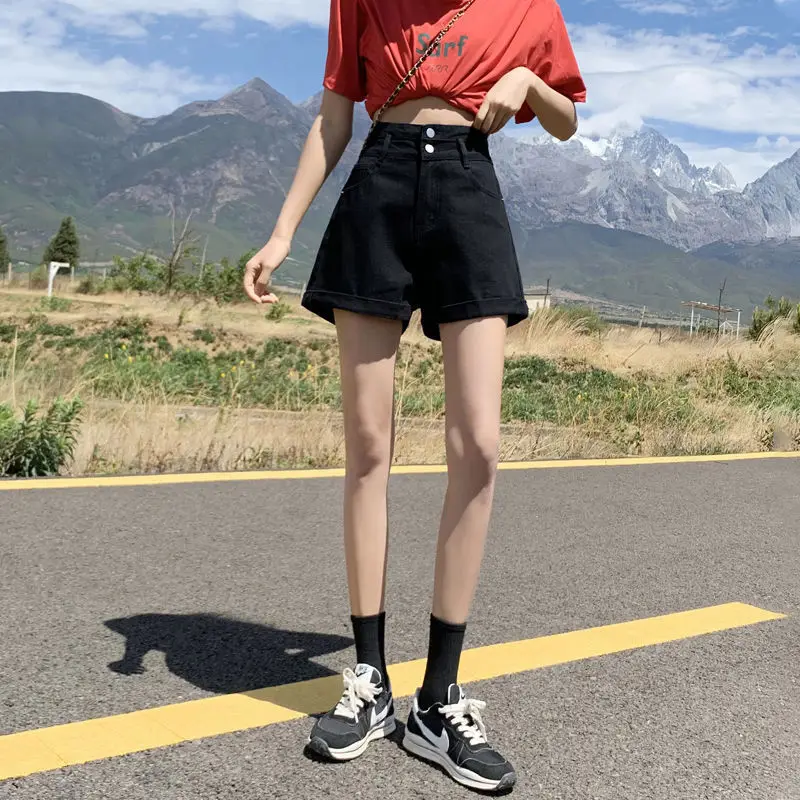 Black Denim Short Pants Women's Summer Loose Fit Versatile High Waist Wide Leg A-Line Hot Shorts Trendy INS
Black Denim Short Pants Women's Summer Loose Fit Versatile High Waist Wide Leg A-Line Hot Shorts Trendy INS