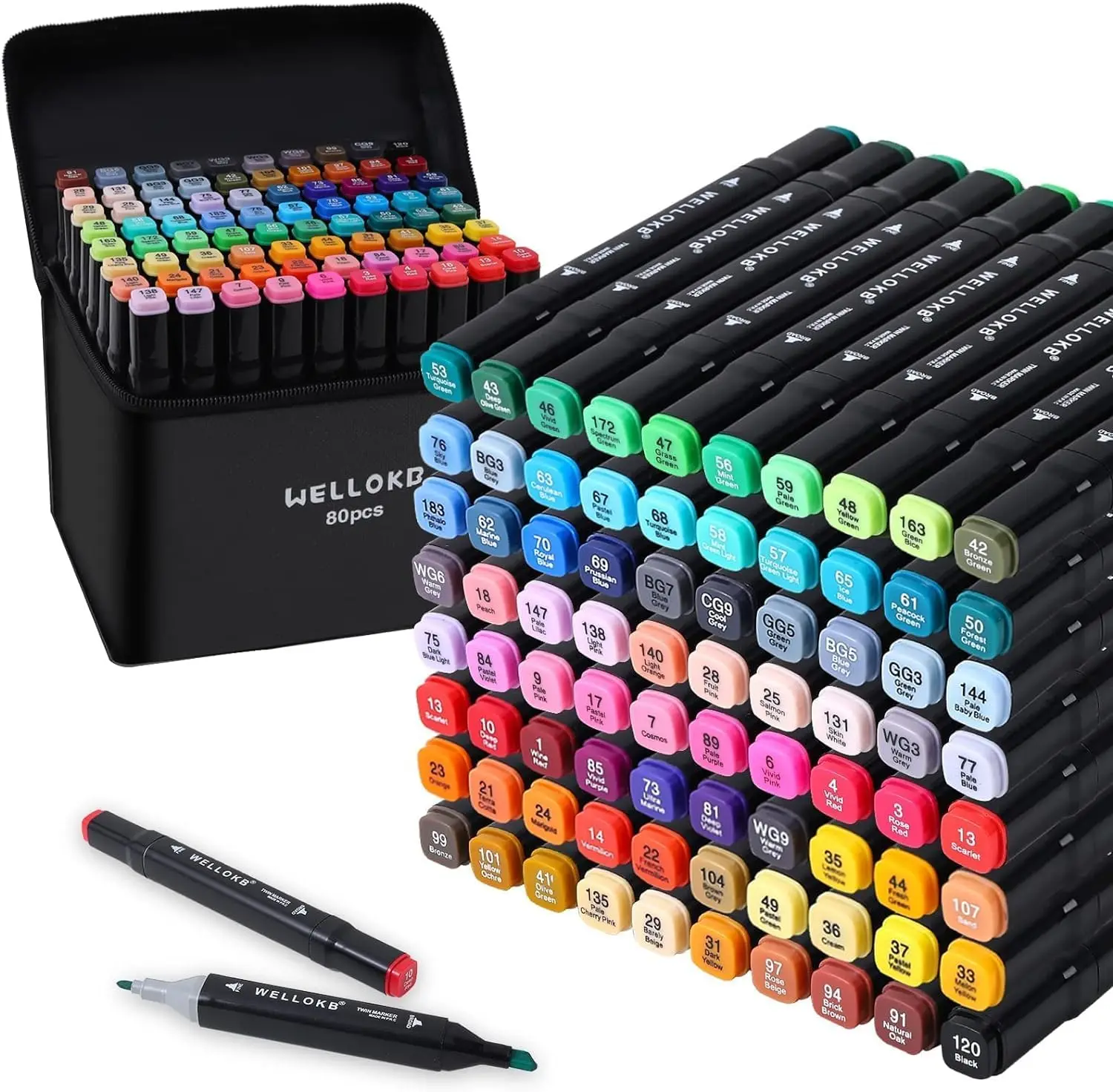 80 Colors Alcohol Markers with Dual Brush Tip for Adult Coloring Book Painting Card Making Gift
80 Colors Alcohol Markers with Dual Brush Tip for Adult Coloring Book Painting Card Making Gift