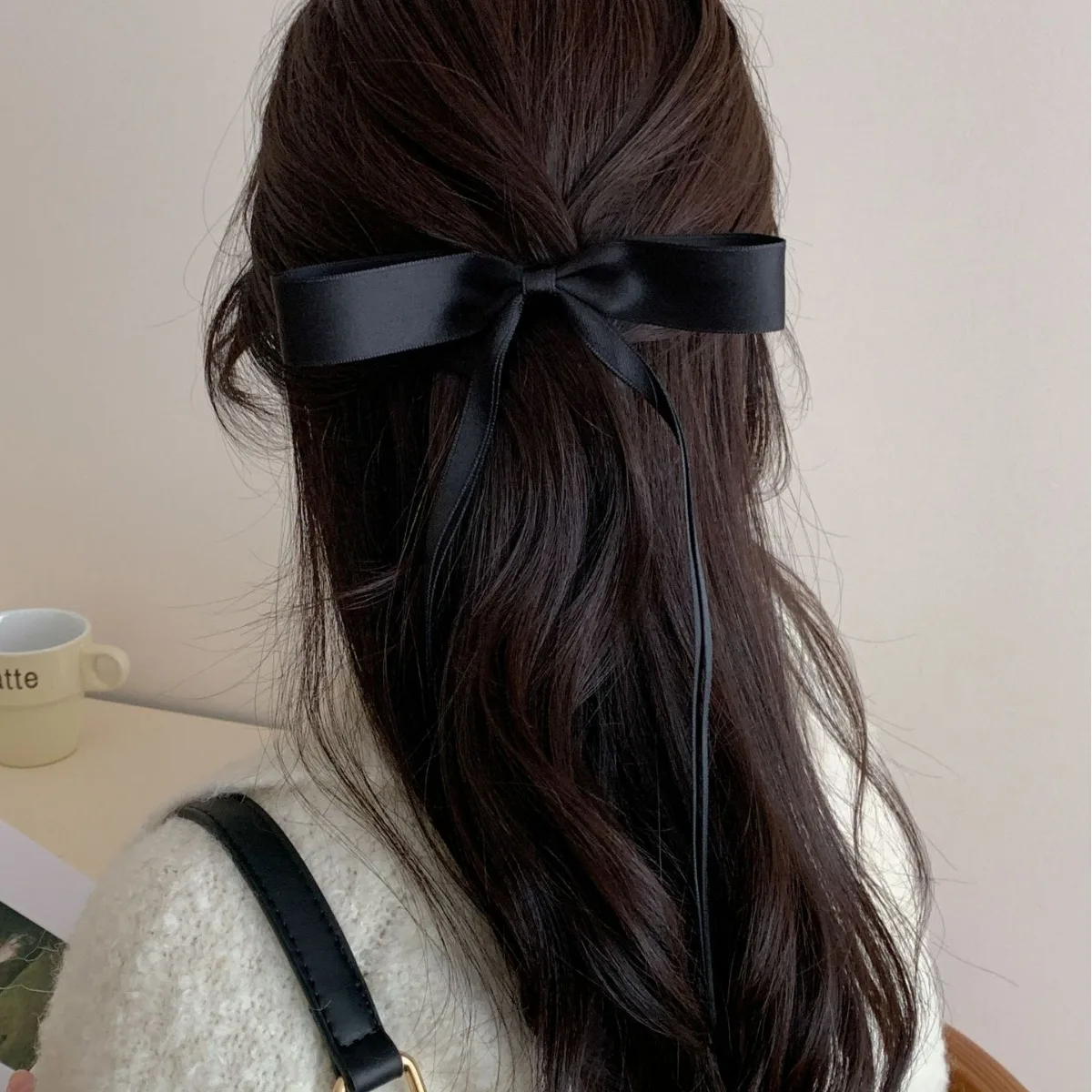 Versatile Bow Hair Clip with Long Ribbon for Women Back of Head Half Up Hairstyle Forest Daily Black
Versatile Bow Hair Clip with Long Ribbon for Women Back of Head Half Up Hairstyle Forest Daily Black