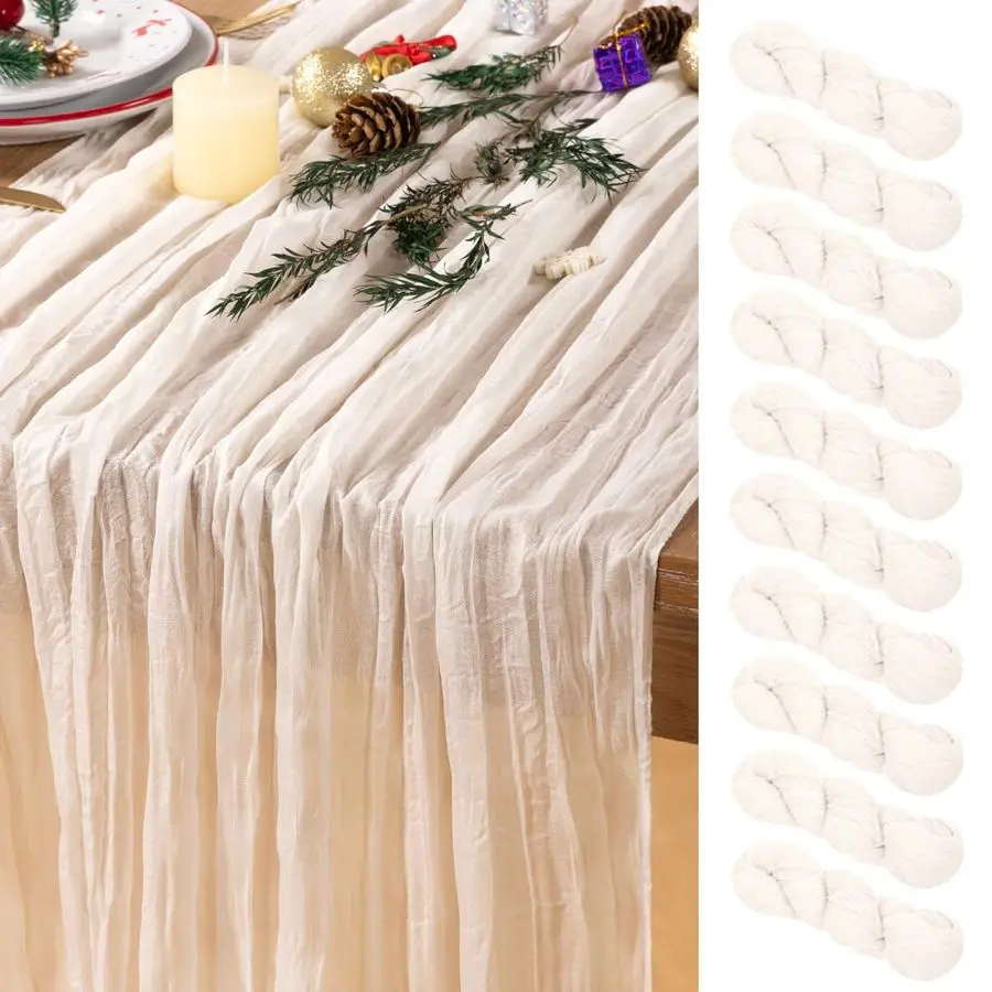 White Cheesecloth Table Runner 10 Pack Spring Table Runners Boho Gauze 120 Inches White Cheese Cloth Table Decor for Wedding Bri
White Cheesecloth Table Runner 10 Pack Spring Table Runners Boho Gauze 120 Inches White Cheese Cloth Table Decor for Wedding Bri
