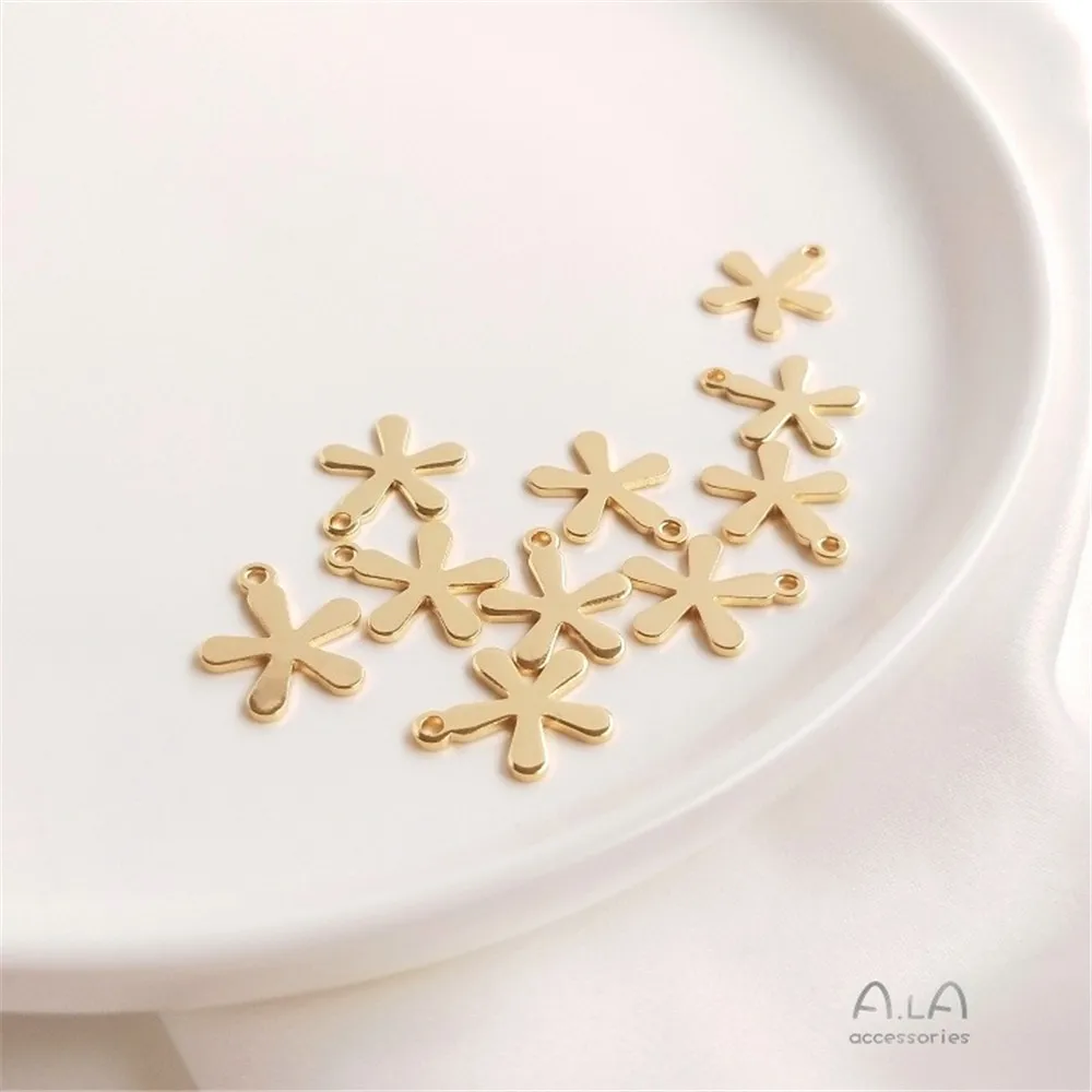 14K Gold Color-presting Cast Copper Five-petal Flower Small Flower Pendant Diy Handmade Ear Pendant Jewelry Pendant
14K Gold Color-presting Cast Copper Five-petal Flower Small Flower Pendant Diy Handmade Ear Pendant Jewelry Pendant