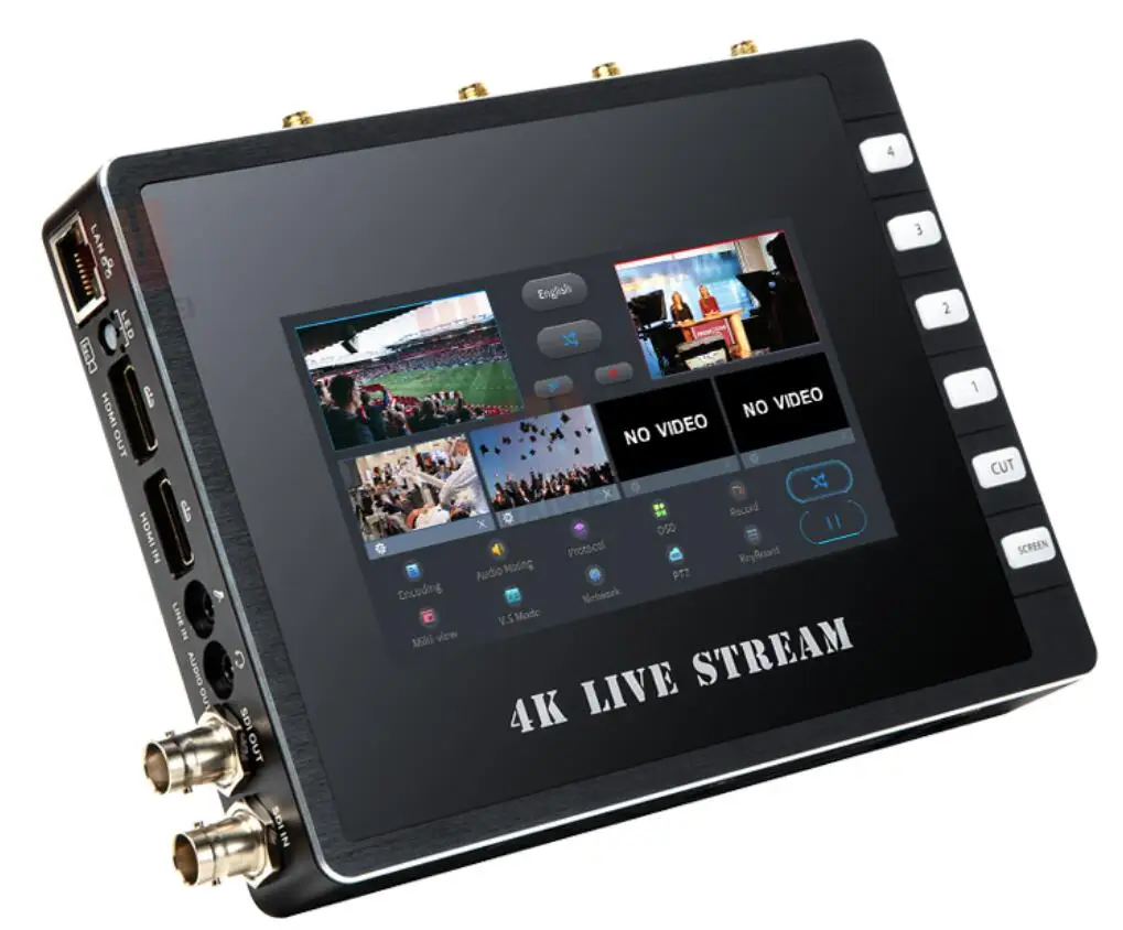 K21 3 Sim Cards Bonding Router 4G WIFI LAN SDI H.265 H264 4K Video Switcher Mixer Encoder Decoder RTMP RTMPS SRT