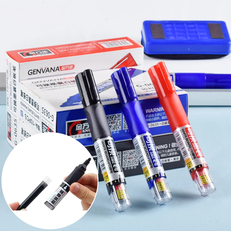 Erasable Refillable Whiteboard Markers, Direct Ink Large Capacity Water-Based Pens with Ink Cartridges for Office Meetings
Erasable Refillable Whiteboard Markers, Direct Ink Large Capacity Water-Based Pens with Ink Cartridges for Office Meetings