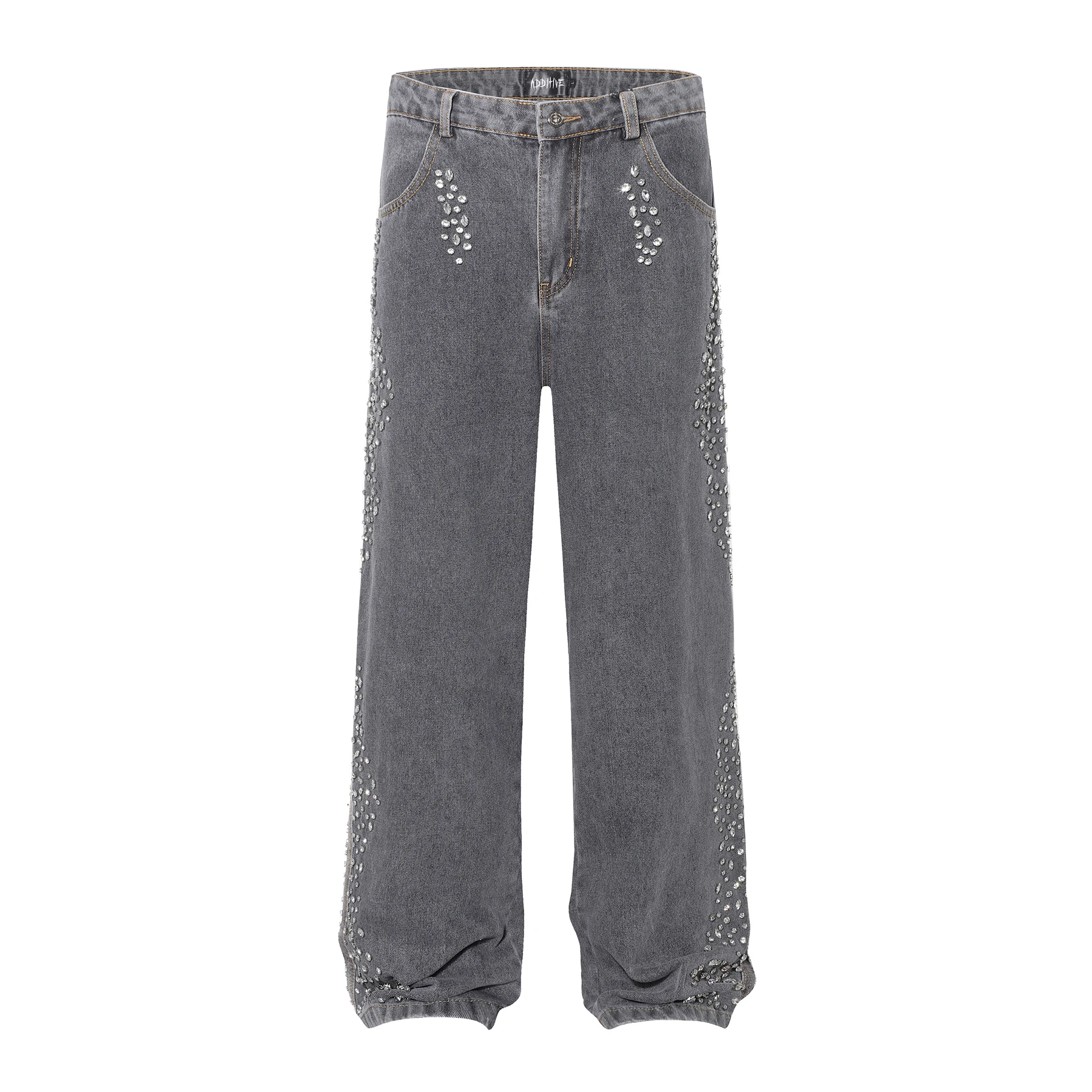 European and American Hot Drilling Washed Jean Men's Black Straight Leg Pants Denim Loose High Street Fashion Jeans Trousers
European and American Hot Drilling Washed Jean Men's Black Straight Leg Pants Denim Loose High Street Fashion Jeans Trousers