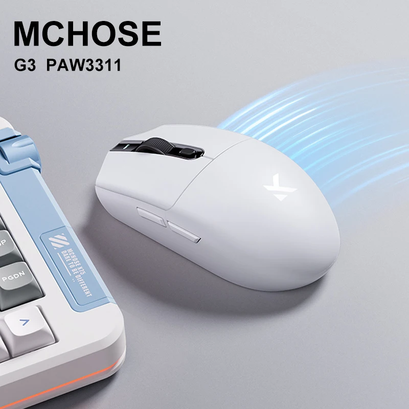 MCHOSE G3 Gaming Mouse Wireless,1K Hz Returns PAW3311 Mouse Bluetooth Tri-Mode Connection 500/800 mAh for Gaming/office
MCHOSE G3 Gaming Mouse Wireless,1K Hz Returns PAW3311 Mouse Bluetooth Tri-Mode Connection 500/800 mAh for Gaming/office