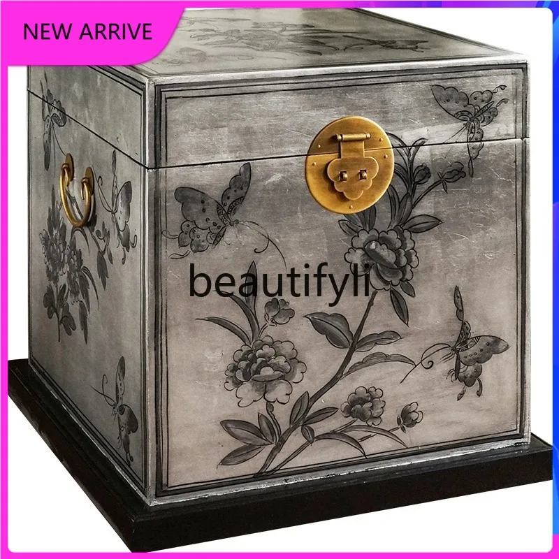 Solid wood Chinese simple living room small coffee table light luxury modern square silver foil hand-painted retro H
Solid wood Chinese simple living room small coffee table light luxury modern square silver foil hand-painted retro H