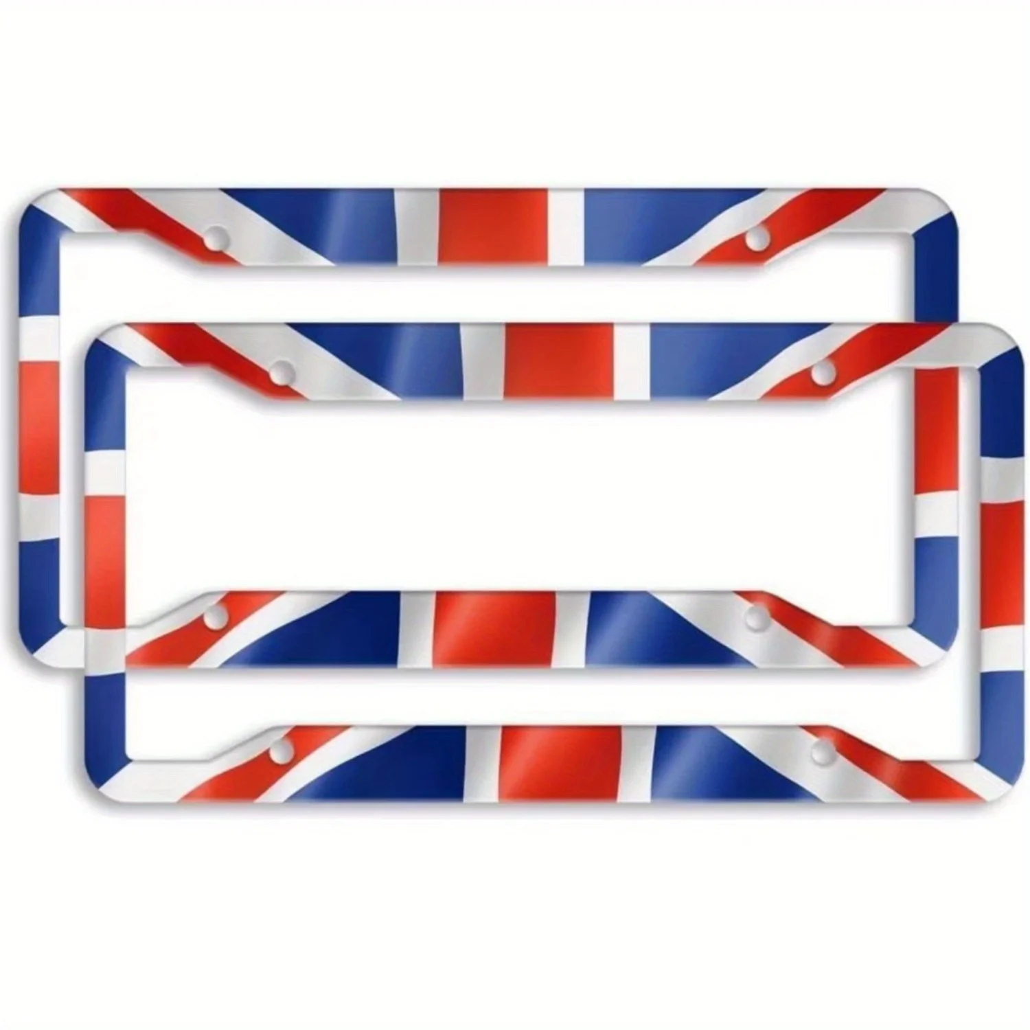 Set of 2 Metal License Plate Frames Featuring The British Union Jack Designed for 4-Hole Mounting Compatible with Vehicles
Set of 2 Metal License Plate Frames Featuring The British Union Jack Designed for 4-Hole Mounting Compatible with Vehicles