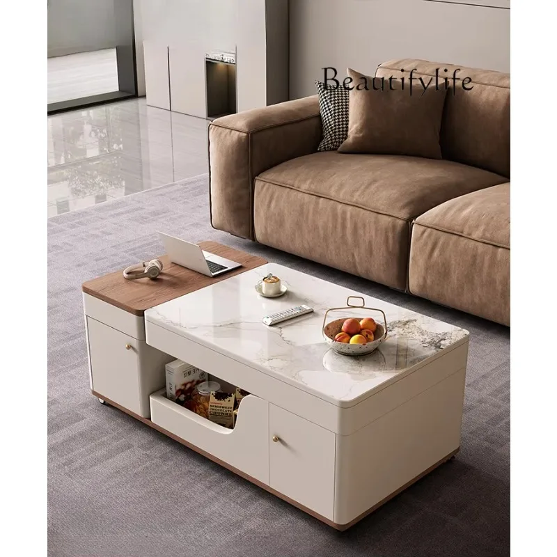 X35 Coffee Table Living Room Household Apartment Light Luxury Modern Simple Cream Wind Tea Integrated Rock Slab Lifting Tea Tab
X35 Coffee Table Living Room Household Apartment Light Luxury Modern Simple Cream Wind Tea Integrated Rock Slab Lifting Tea Tab