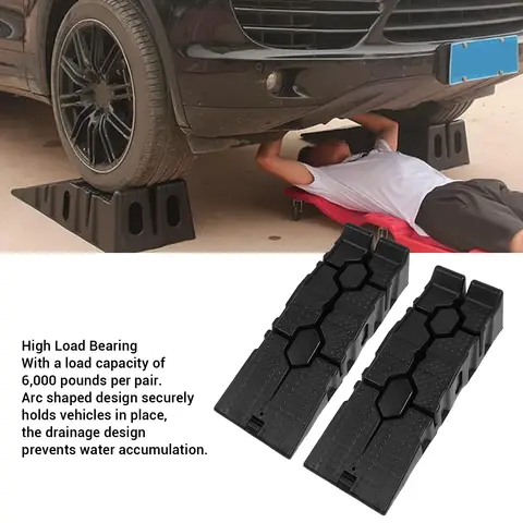 Car slope anti slip work slope car oil change maintenance jack lifting tool new black 2500KG heavy-duty