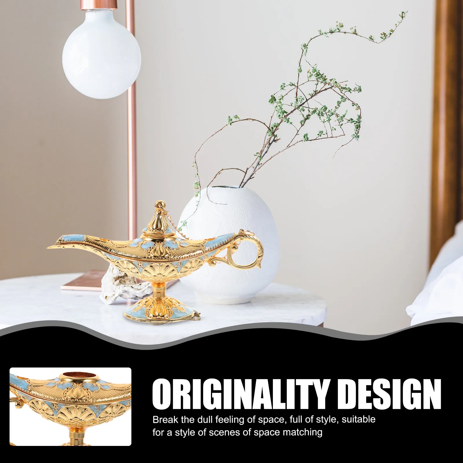 Vintage Lamp Ornament Luxury Banquet Adornment Retro Desktop Decor Creative Charming Arabian Style Home Decoration
Vintage Lamp Ornament Luxury Banquet Adornment Retro Desktop Decor Creative Charming Arabian Style Home Decoration
