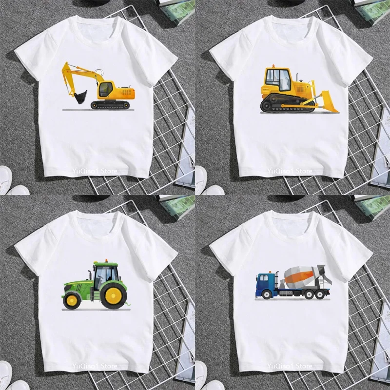 Boys Construction Vehicles T Shirt Cartoon Excavator/bulldozer/digger/truck Print Graphic T Shirts 3-13 Yrs Kids Birthday Gift
Boys Construction Vehicles T Shirt Cartoon Excavator/bulldozer/digger/truck Print Graphic T Shirts 3-13 Yrs Kids Birthday Gift