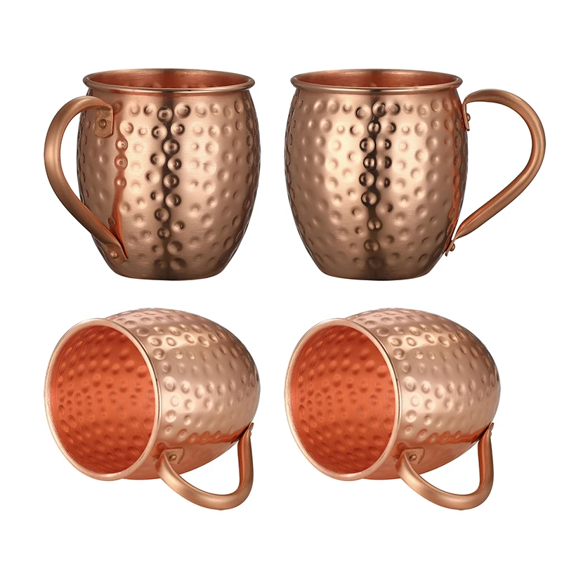 Moscow Mule Copper Mugs | Set of 4 Hammered Cups with Strong Riveted Handle Hold 540ml ( 18oz)
Moscow Mule Copper Mugs | Set of 4 Hammered Cups with Strong Riveted Handle Hold 540ml ( 18oz)